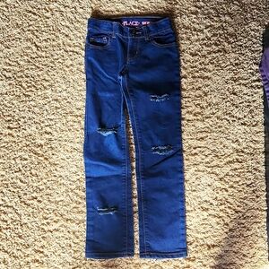Children's Place dark wash distressed skinny jeans size 6x/7